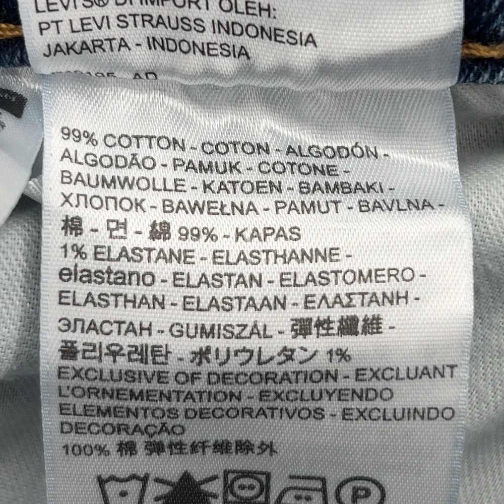 Levi's 505 Regular Fit Jeans Men's W33 L30 Blue Stretch Denim